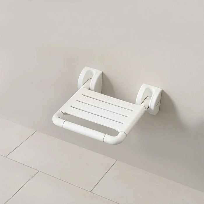 Milano Folding Shower Seat White HSD-G9008, Acrylic Wall Seat For Bathroom Safety And Comfort