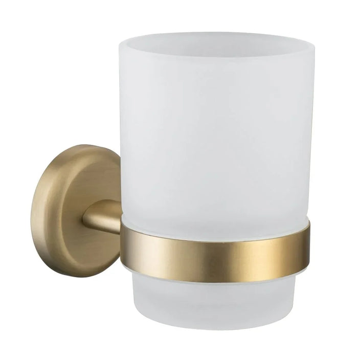 Milano Calli Bathroom Accessories 6 Pcs Complete Set Matte Gold | Brass Full Accessories Set | Bathroom Accessories Set For Toilet Bathroom Washroom Shower Room - Matt Gold