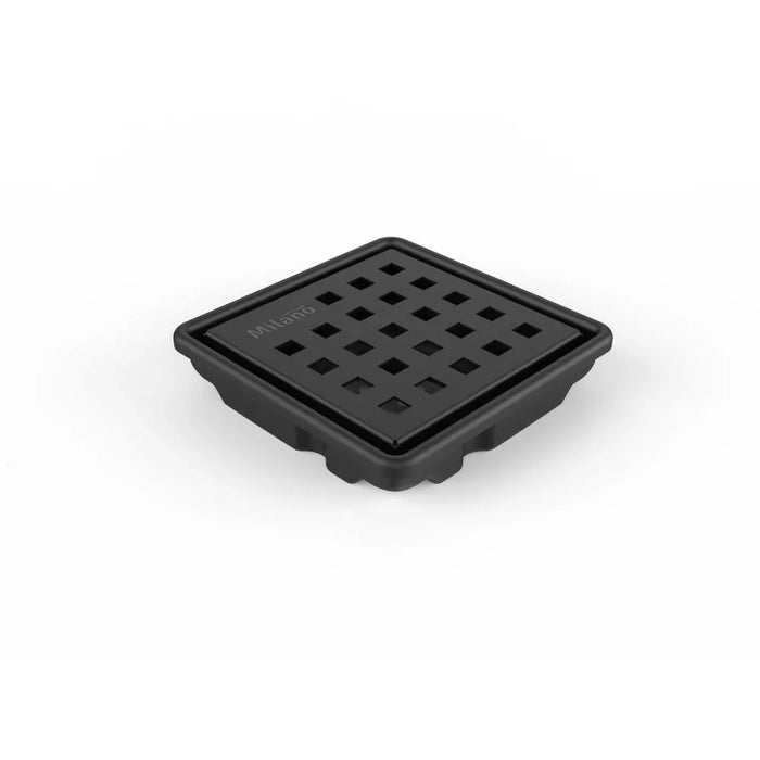 Milano Shower Drain 100x100mm Black Finish - Stainless Steel Floor Drain | Sanitary Bath Valves & Drains | 5-Year Warranty