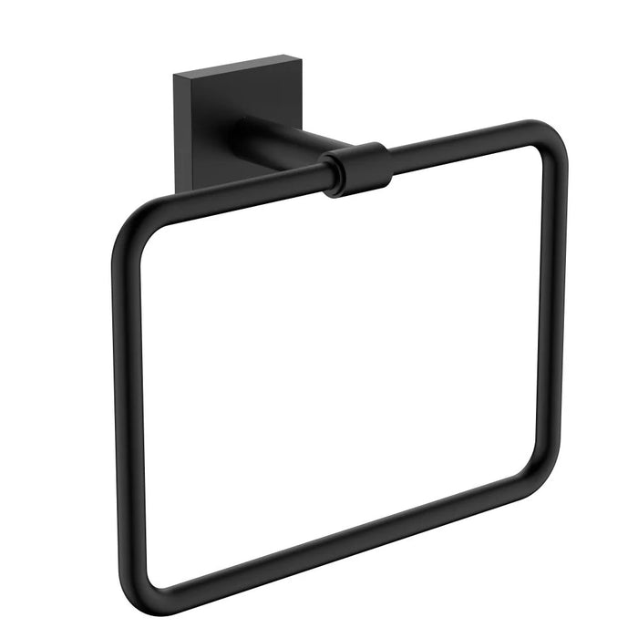 Milano Plus Dina Bathroom Accessories 6-Piece Gift Set – Complete Bathroom Set with Soap Dispenser, Towel Rack, Modern & Stylish Bathroom Essentials for Home Matt Blk
