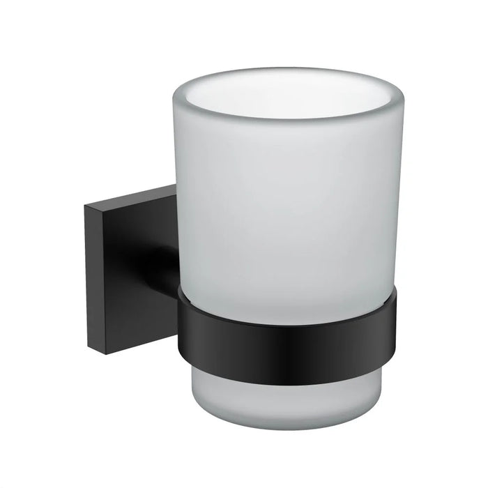 Milano Plus Dina Bathroom Accessories 6-Piece Gift Set – Complete Bathroom Set with Soap Dispenser, Towel Rack, Modern & Stylish Bathroom Essentials for Home Matt Blk