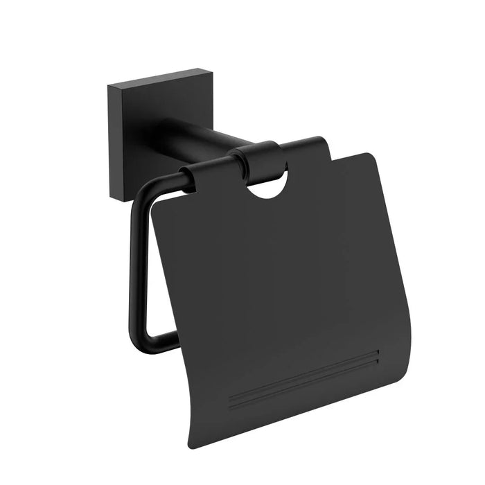 Milano Plus Dina Bathroom Accessories 6-Piece Gift Set – Complete Bathroom Set with Soap Dispenser, Towel Rack, Modern & Stylish Bathroom Essentials for Home Matt Blk