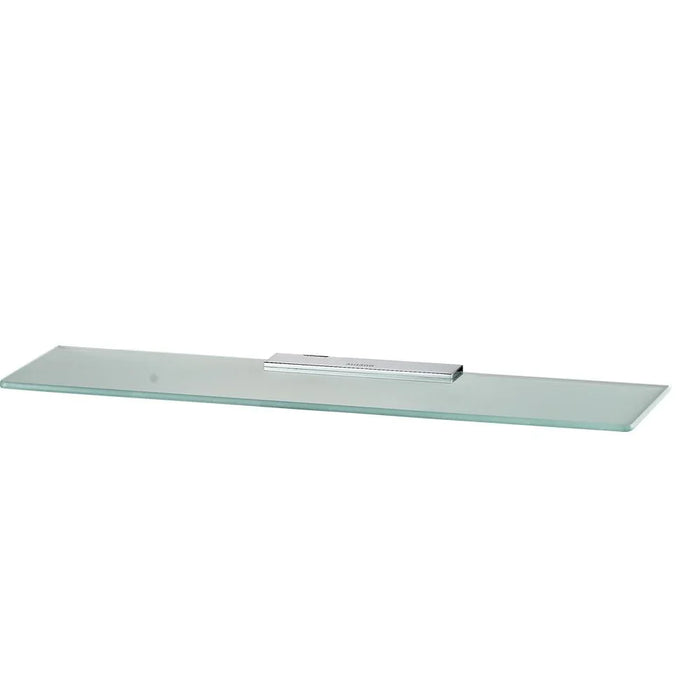 Milano Plus Andy Glass Shelf For Bathroom - Chrome Finish Space-Saving Bathroom Storage Stainless Steel Frame Shelves Bathroom Essentials Modern Bathroom Fixtures - (60X13X2) Cm