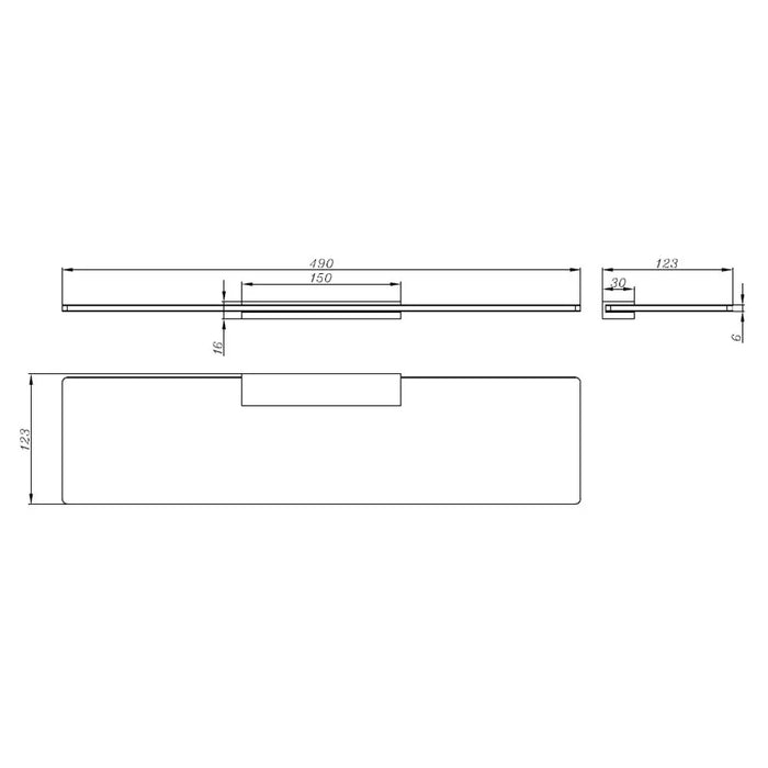 Milano Plus Andy Glass Shelf For Bathroom - Chrome Finish Space-Saving Bathroom Storage Stainless Steel Frame Shelves Bathroom Essentials Modern Bathroom Fixtures - (60X13X2) Cm