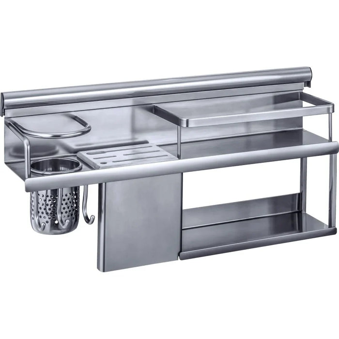 Milano Luxe Duoline Kitchen Rack Pro BM030 - Sanitary Stainless Steel, Grey, 28x61x15 cm, 2 Kg, DIY Kitchen Storage Solution, 1 Year Warranty - Ideal for Modern Kitchens