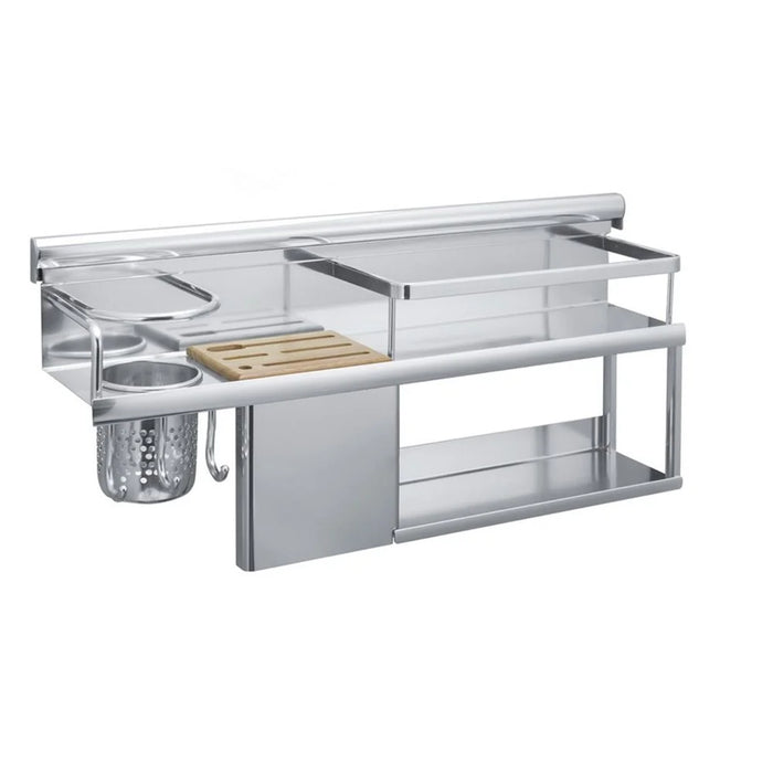 Milano Luxe Duoline Kitchen Rack Pro BM030 - Sanitary Stainless Steel, Grey, 28x61x15 cm, 2 Kg, DIY Kitchen Storage Solution, 1 Year Warranty - Ideal for Modern Kitchens