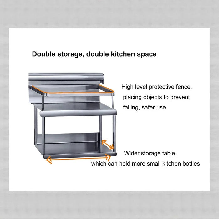 Milano Luxe Duoline Kitchen Rack Pro BM030 - Sanitary Stainless Steel, Grey, 28x61x15 cm, 2 Kg, DIY Kitchen Storage Solution, 1 Year Warranty - Ideal for Modern Kitchens