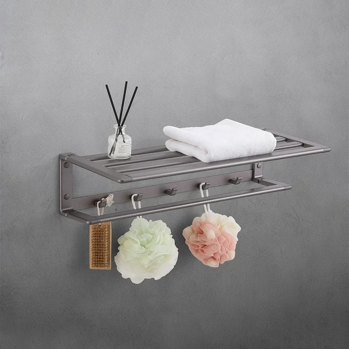 Milano Luxe Towel Rack, Grey, Stainless Steel, For Bathroom