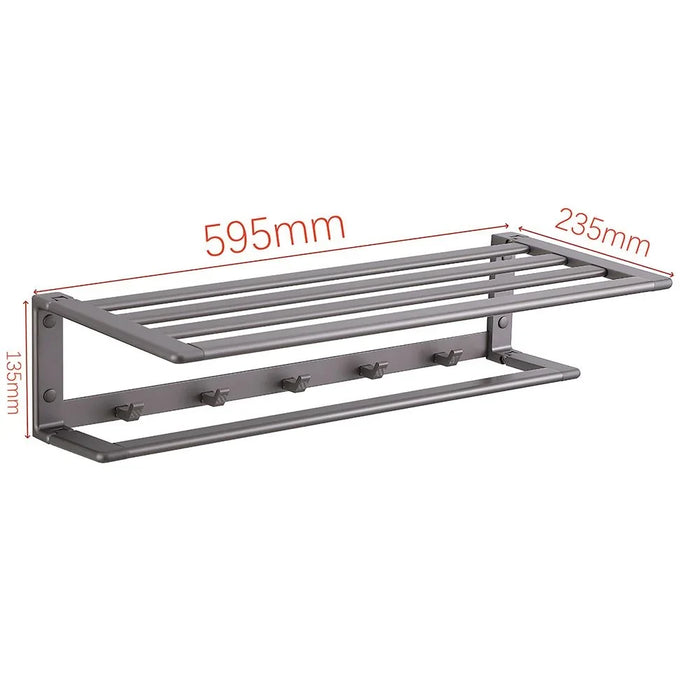 Milano Luxe Towel Rack, Grey, Stainless Steel, For Bathroom