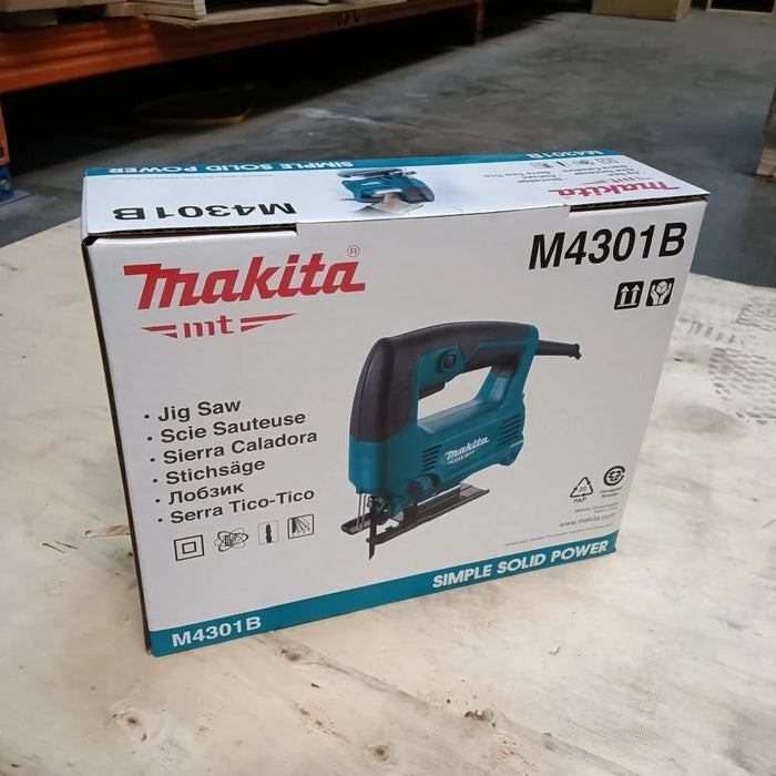 MT Blue Series Jig Saw 450W M4301B-Combo with Free 2X Jigsaw Blade Set - Durable Metal Cutter, Self Installation, 1 Year Warranty - Ideal for Hardware Projects!