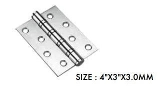 SS#304 4BB Door Hinge (50PR/SCTN) Silver 4" x 3" x 3.0