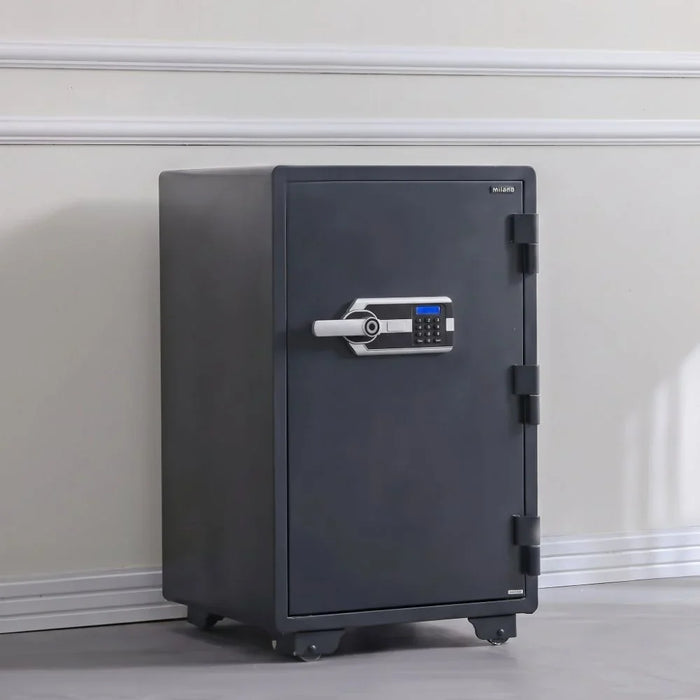 Milano Fireproof Safe with Fingerprint Lock - 920x600x570mm, Alloy Steel, 188kg, 1 Year Warranty, Secure Storage for Valuables, No Installation Required