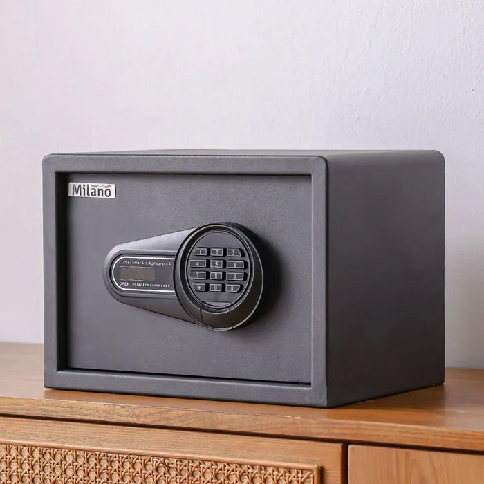 Milano Hotel Safe | Alloy Steel Electronic Digital Security Hotel Safe For Homes, Offices 25X35X25cm - Black