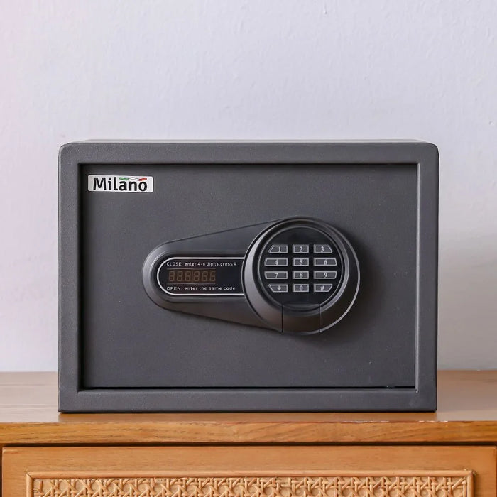 Milano Hotel Safe | Alloy Steel Electronic Digital Security Hotel Safe For Homes, Offices 25X35X25cm - Black