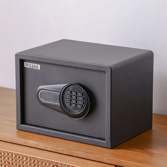 Milano Hotel Safe | Alloy Steel Electronic Digital Security Hotel Safe For Homes, Offices 25X35X25cm - Black