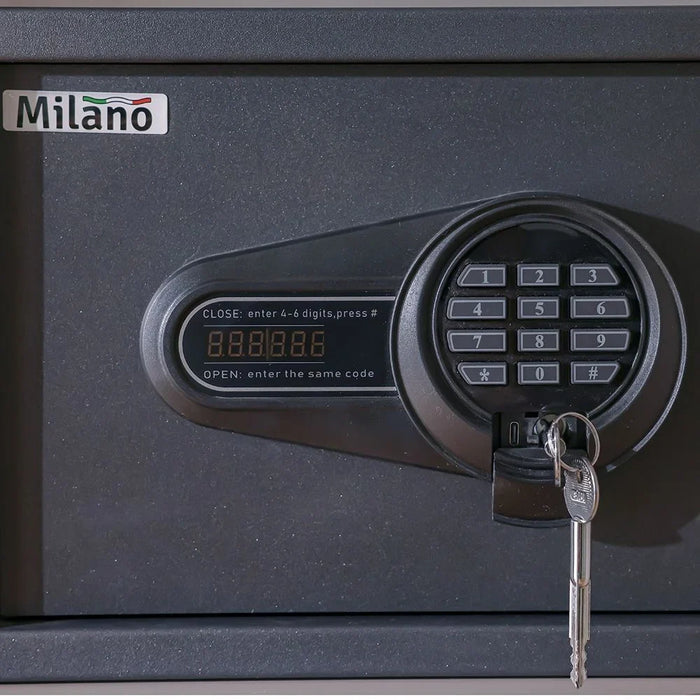 Milano Hotel Safe | Alloy Steel Electronic Digital Security Hotel Safe For Homes, Offices 25X35X25cm - Black