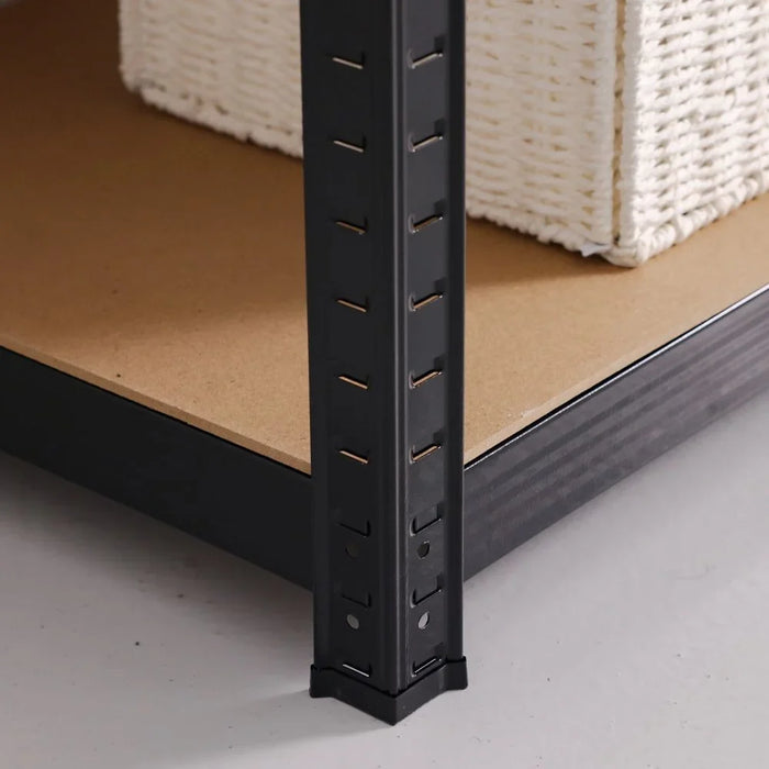Milano 5 Layer Steel Shelf Adjustable Garage Storage Utility Rack Heavy Duty Shelves Organization Multipurpose Shelf Warehouse Basement Kitchen Living Room pantry With Mdf Board (120X45X180) 250Kgx5