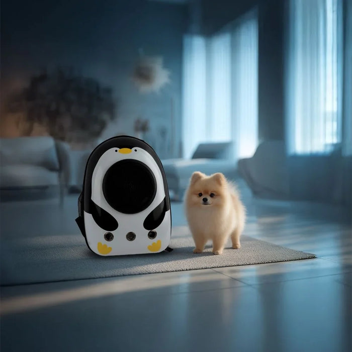 Space Capsule Pet Backpack Carrier for Cats & Small Dogs – Breathable Transparent Dome Design, Ventilated Travel Bag with Shoulder Straps for Outdoor, Hiking & Vet Trips  L32XW26XH41Cm