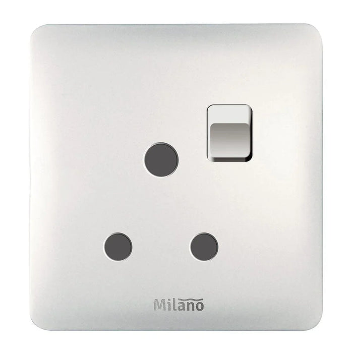 Danube Home - Milano 15A 3 Round Pin Switched Socket Wh Ps