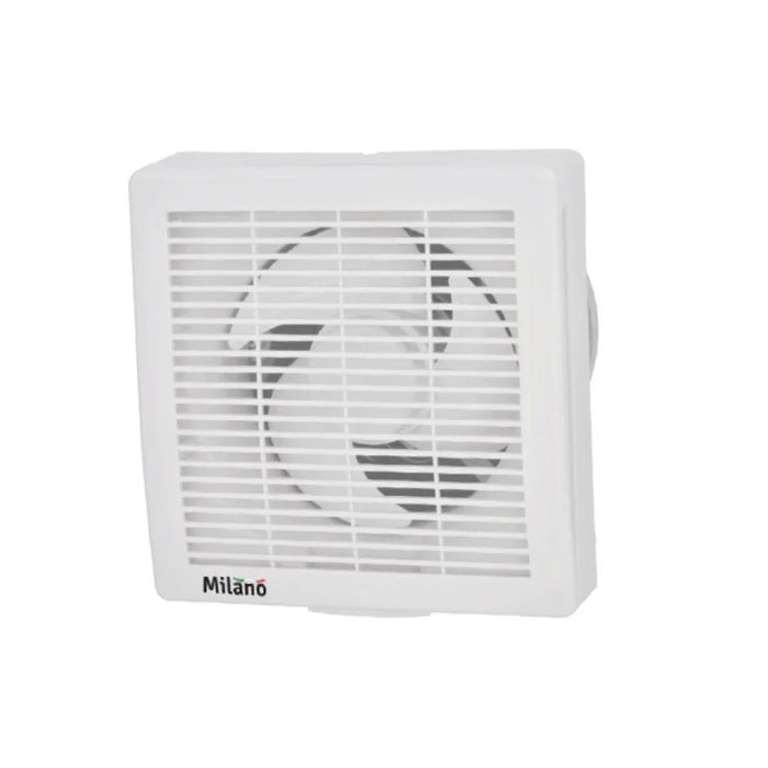 Milano Valentino 6" Auto Shutter Exhaust Fan - White Durable Pp Plastic Low Noise Household Exhaust Fans Powerful Ventilation Fan For Home, Kitchen, Bathroom, Garage, & Warehouse - 23X22.3X18Cm