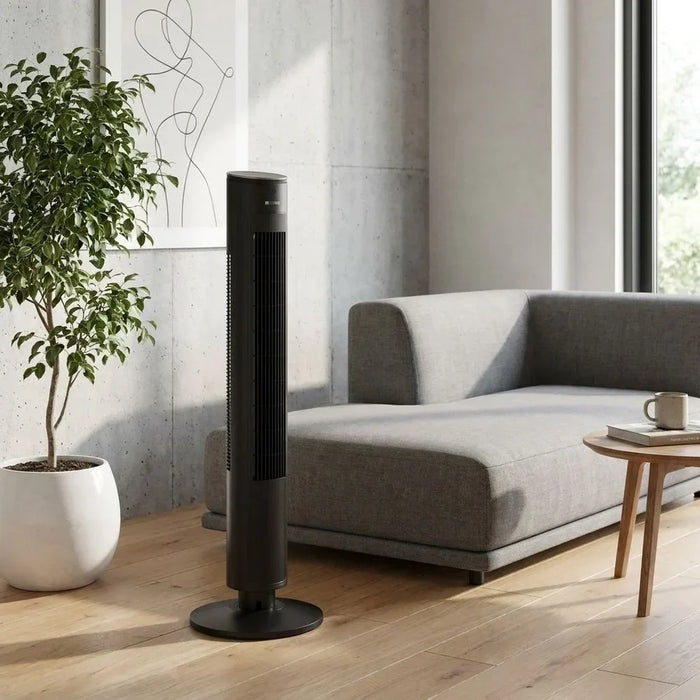 Milano Aero Luxe Tower Fan, Black, For Home Office