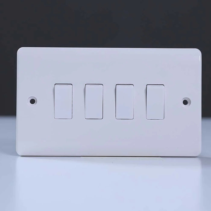 Danube Home - Milano 4 Gang 2 Way Switch White