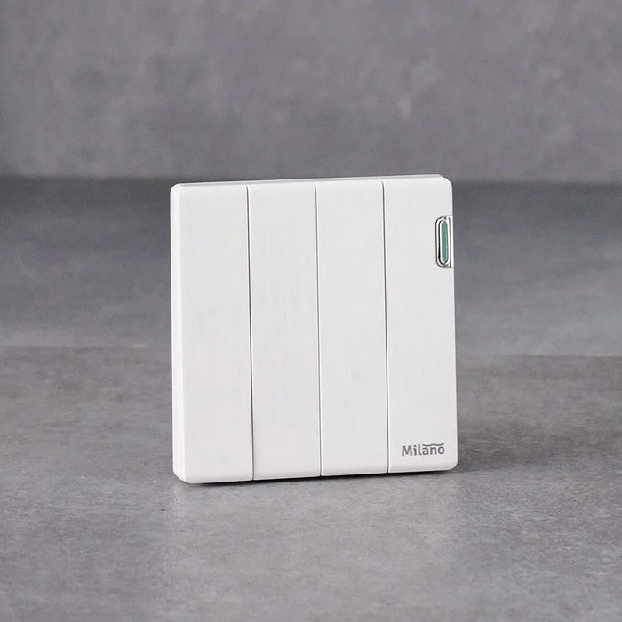 Milano 10A 4G 1W Switch Electrical Switches Sockets Outlets For Home Appliances Office Hotel Conventional Construction Project Aura Wh