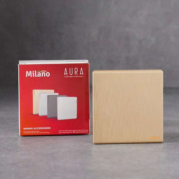 Milano Single Blank Plate Aura Gold