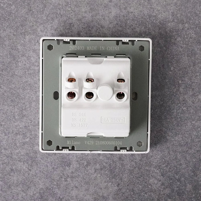 Milano 15A Socket Electrical Switches Sockets Outlets For Home Appliances Office Hotel Conventional Construction Project Aura Wh