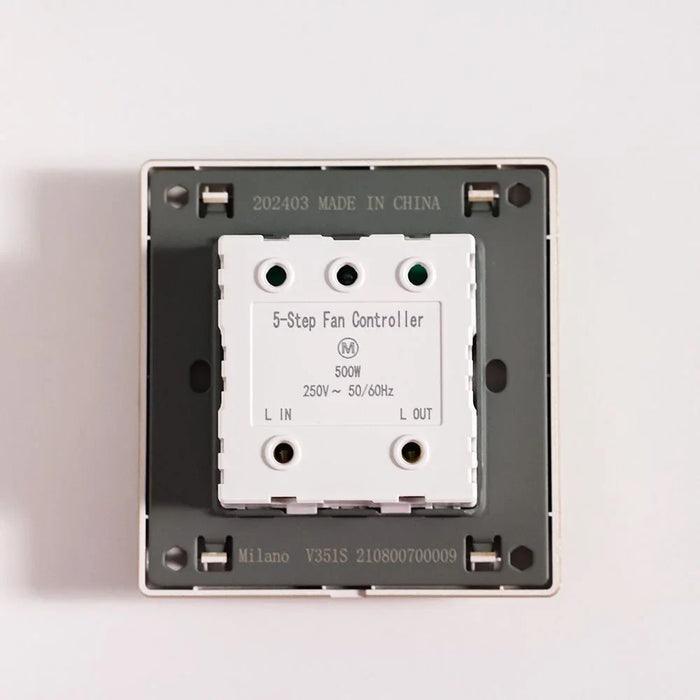 Milano 500W Step Fan Regulator 5 Step Adjustment Ceiling Fan Speed Control Switch Aura Gld