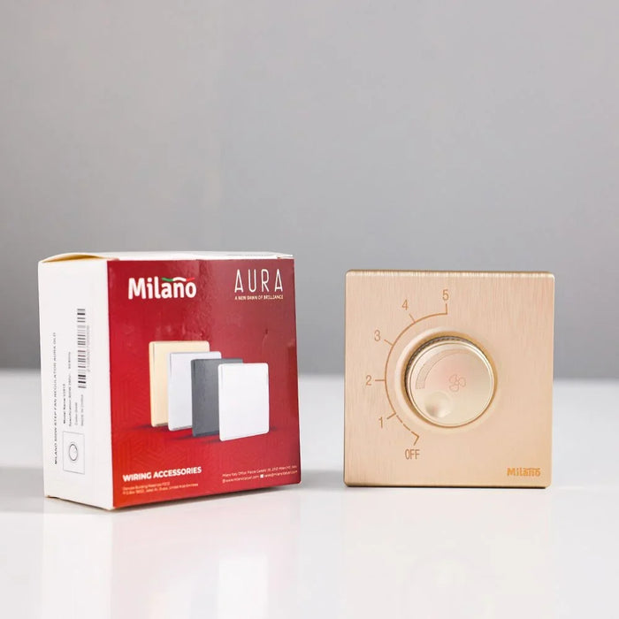 Milano 500W Step Fan Regulator 5 Step Adjustment Ceiling Fan Speed Control Switch Aura Gld
