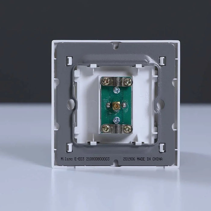 TV Outlet Switch With Metallic Plate White Standard