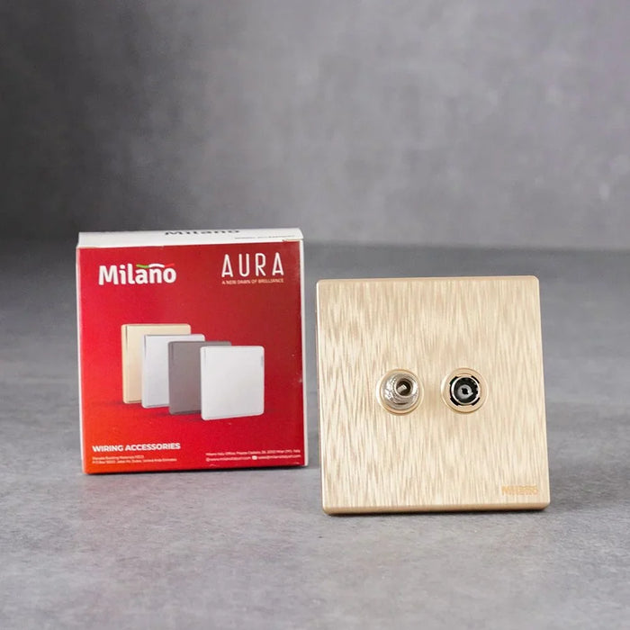 Milano Tv And Satellite Outlet Cable Socket For Modern Home Electrical Switches Sockets Outlets For Home Appliances Computers Aura Gld