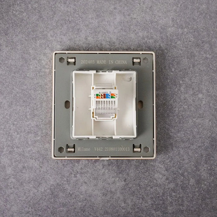 Milano Single Data Outlet Network Socket Insert Keystone Jack Faceplate For Home Appliances Computers Telephones Cat6 Aura Gld
