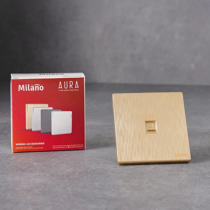 Milano Single Data Outlet Network Socket Insert Keystone Jack Faceplate For Home Appliances Computers Telephones Cat6 Aura Gld