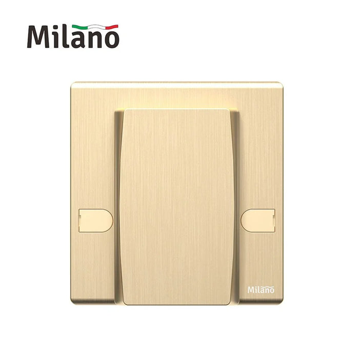 Milano 45A Flux Outlet Aura Gold - Premium Brushed Gold Electrical Switch & Socket - Durable Polycarbonate - 25 Years Warranty - Stylish Electrical Tools for Home & Office - Made in China