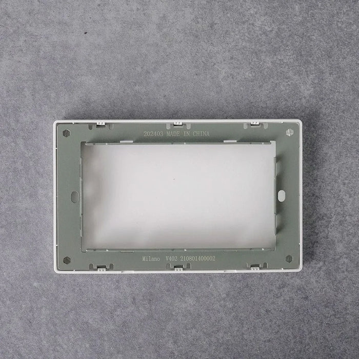 Milano Blank Plate 3X6 Aura Switch - Fire Retardant PC Material, Brushed White Finish, Durable Silver Point Red Copper, Phosphor Copper, 25 Years Warranty - Electrical Switches & Sockets