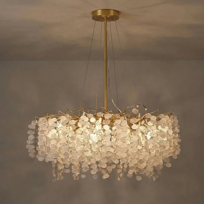 Edith Crystal Chrome Chandelier 80cm, Large Aluminium And Crystal Ceiling Light For Living Rooms