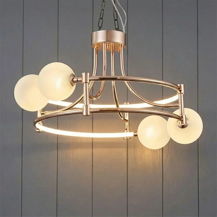 Swirl Modern Ceiling Lamp 60cm Contemporary Pendant Lamps Hanging Lanterns G9 Modern Design Indoor Lighting For Bedroom L60xW60xH40cm-French Gold