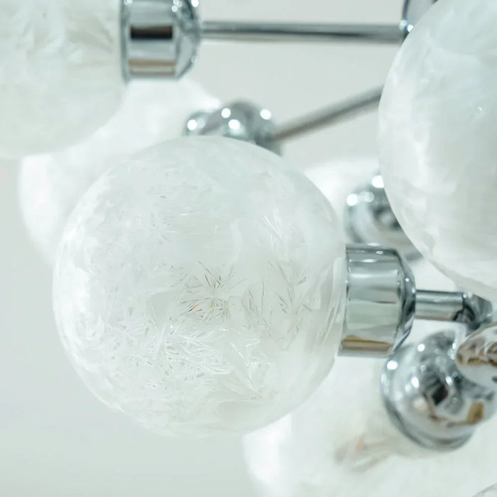 Sienna 16 Light Glass Chandelier 60cm White Silver Modern Ceiling Light