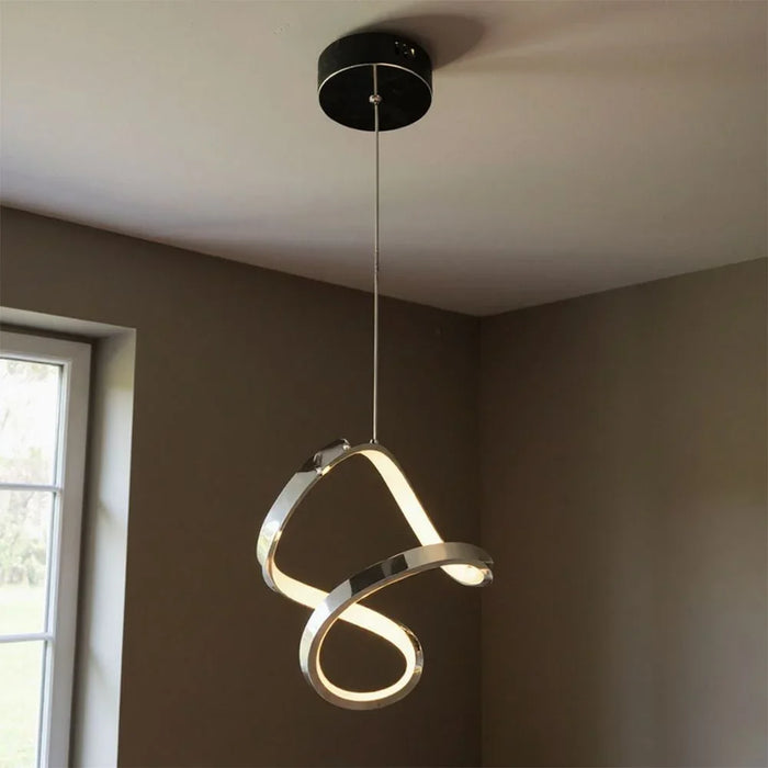 Crysta LED Pendant Light Chrome 3 Color Dimmable Hanging Lamp