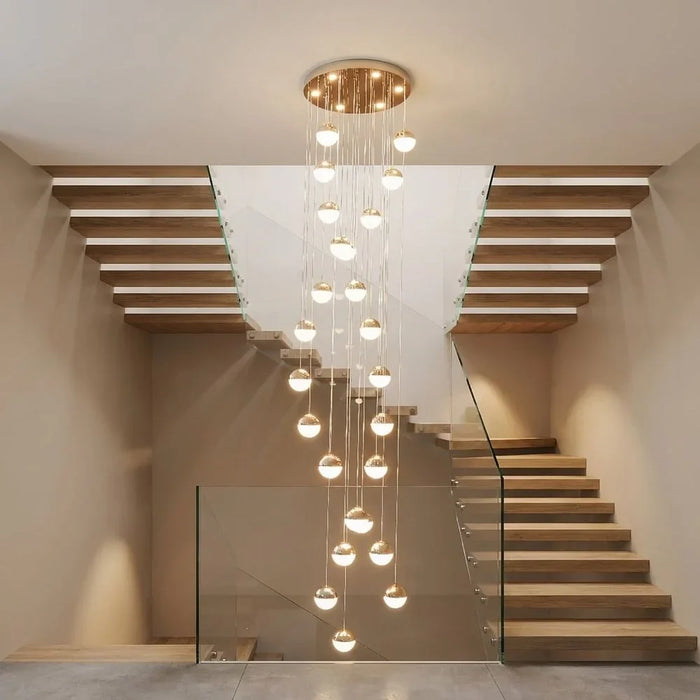 Solitare 25Pc Staircase Chandelier 4m 3 Color Smoke Grey LED