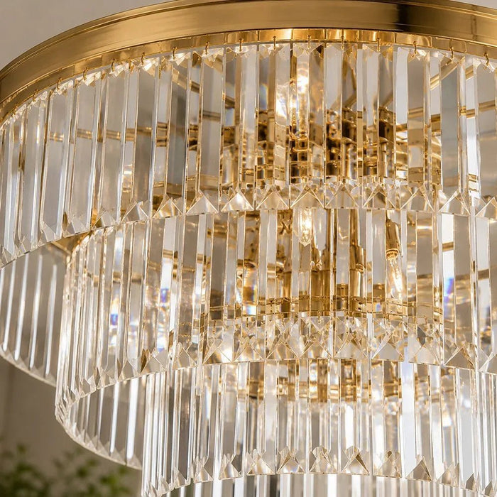 Aura 18 Lights Crystal Chandelier 100cm Contemporary Pendant Lamps Hanging Lanterns E14 Bulb Base Modern Design Indoor Lighting For Living Room L100xW100xH181cm-Gold
