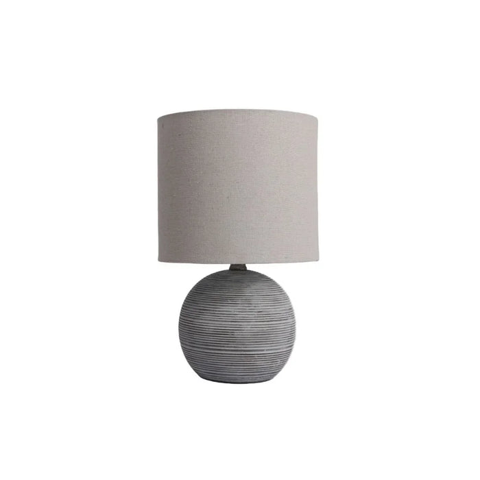 Mosaic Ceramic Table Lamp 35cm, Grey, Ceramic with Linen, Ceramic Table Lamp For Bedroom Living Room, With 2 Years Warranty