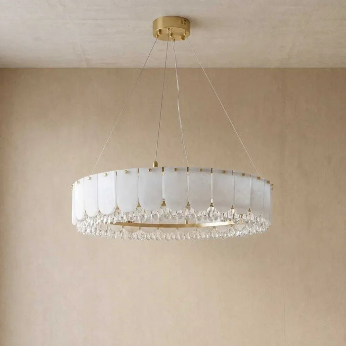 Lucia LED Chandelier - White & Gold - 60 cm