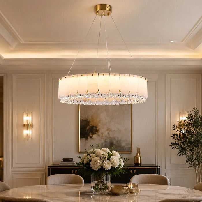 Lucia LED Chandelier - White & Gold - 60 cm
