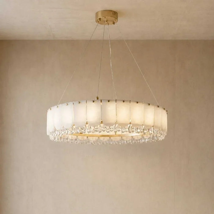Lucia LED Chandelier - White & Gold - 80 cm