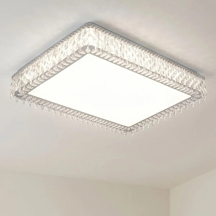 Nasrin LED Ceiling Lamp Gold 110cm, Acrylic And Stainless Steel Ceiling Light For Indoor Rooms
