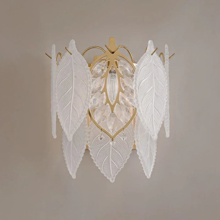 Danube Home Abels 2-Light Gold Modern Wall Lamp, Glass And Stainless Steel Sconce For Bedroom And Hallway Decor