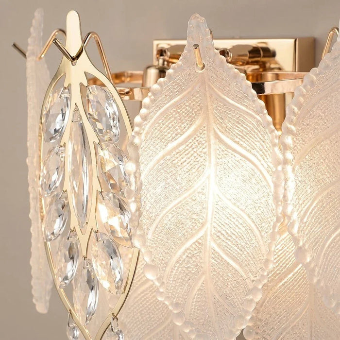 Danube Home Abels 2-Light Gold Modern Wall Lamp, Glass And Stainless Steel Sconce For Bedroom And Hallway Decor